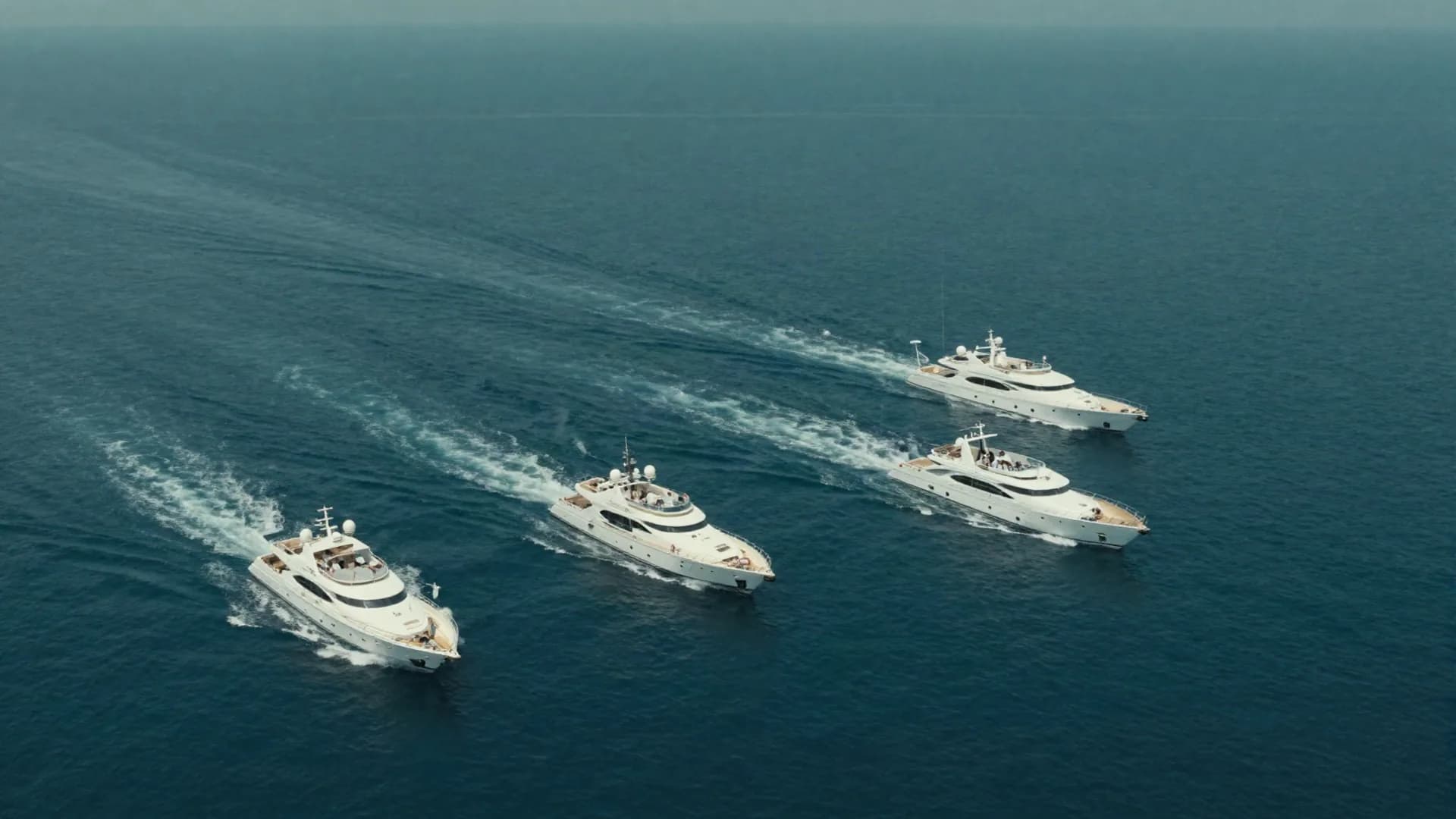 A fleet of yachts underway