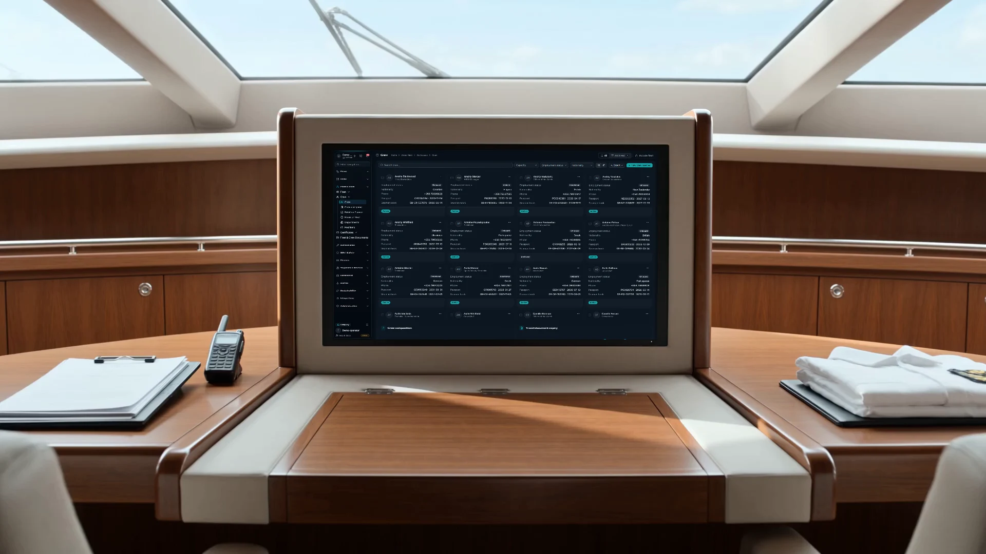 A working environment for crew with a physical Navis terminal