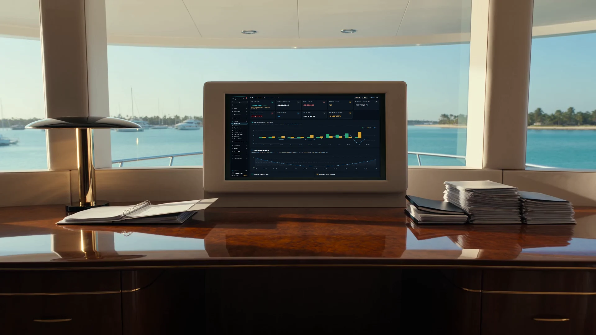 A working environment for finance with a physical Navis terminal