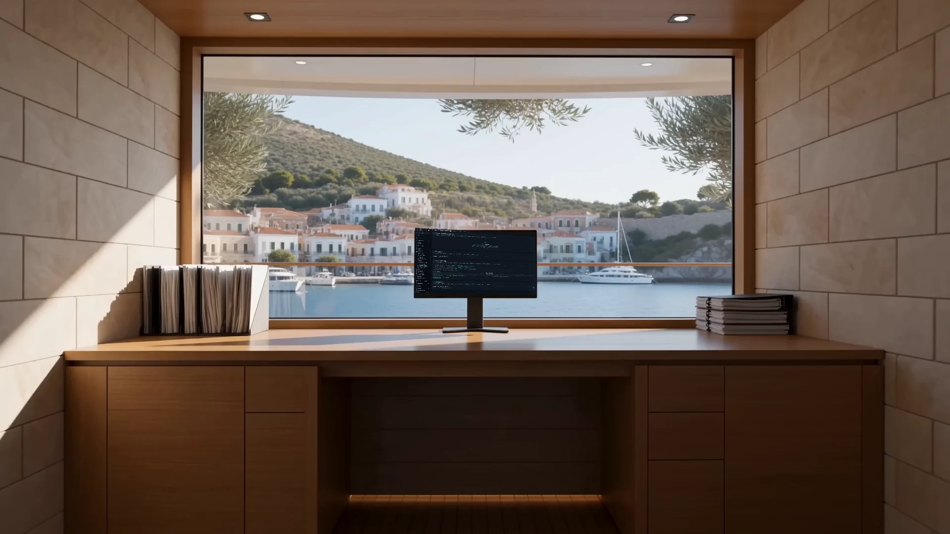 A working environment for greek office with a physical Navis terminal